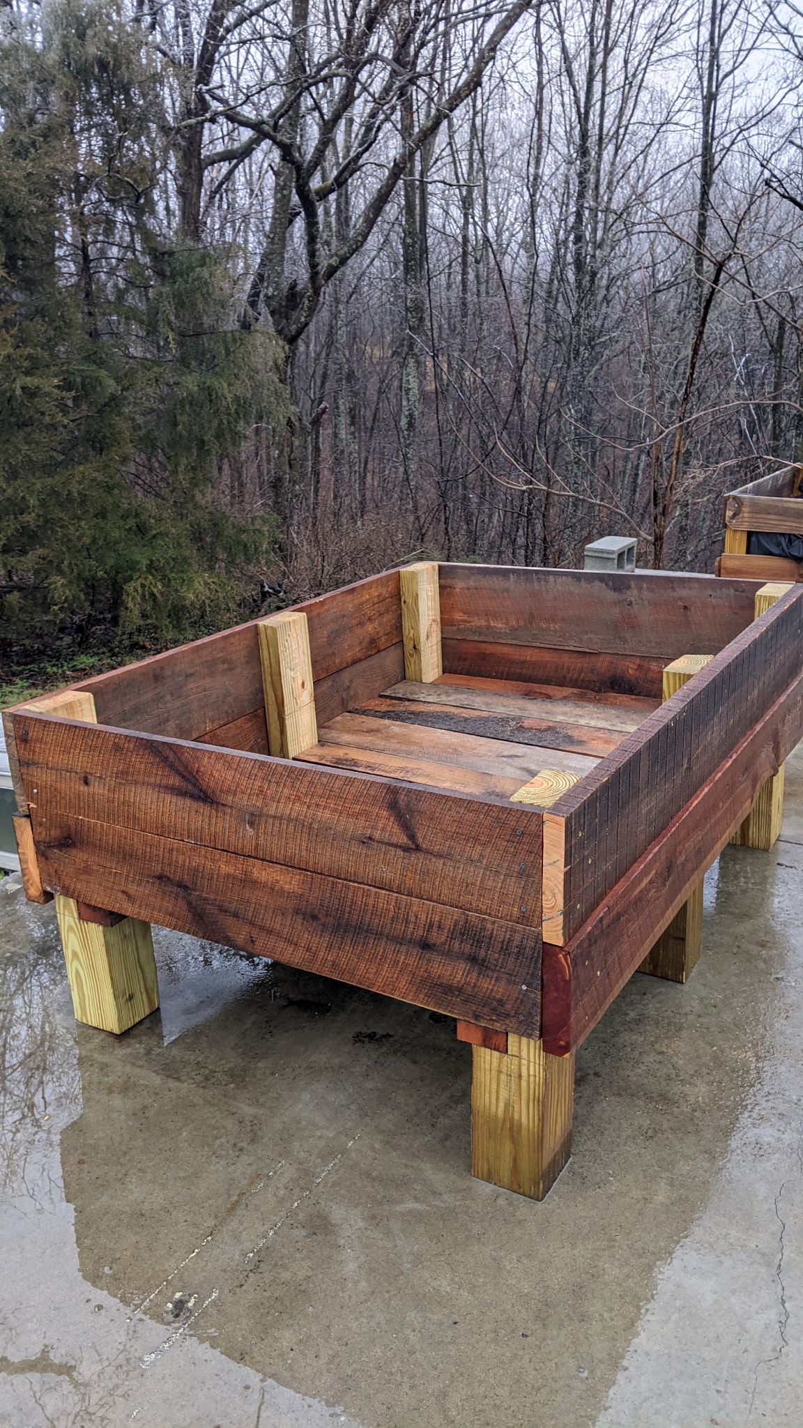 Custom wooden raised planter